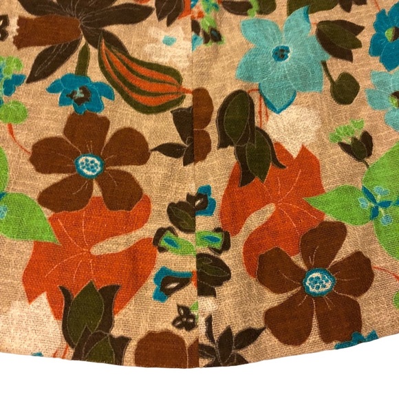 Soft Burlap Floral Midi Skirt - Picture 3 of 11